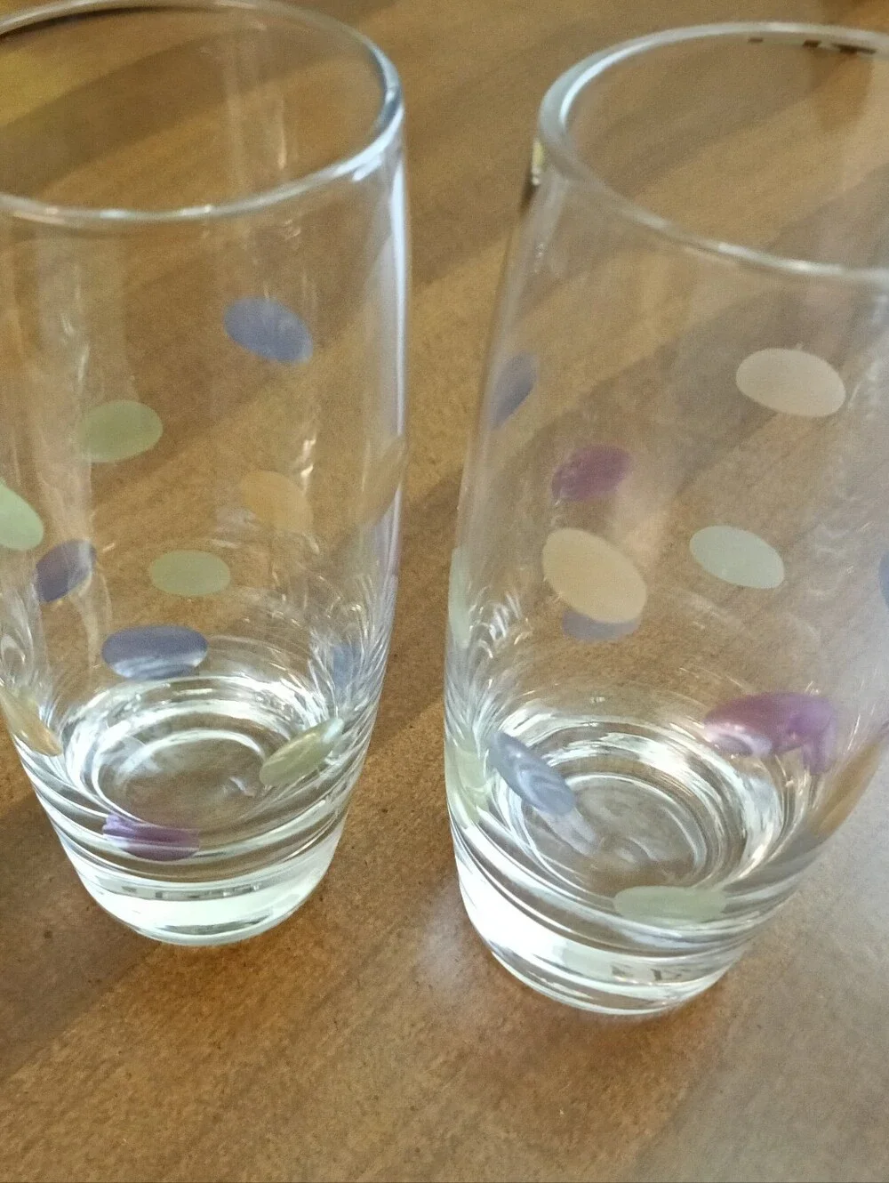 NWOT Set of 4 Pastel Polkadot Tea/Water Glasses